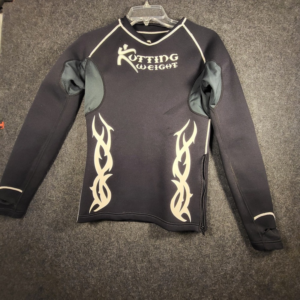 Kutting Weight Sauna Shirt Sweat Neoprene Long Sleeve Men's XS Black